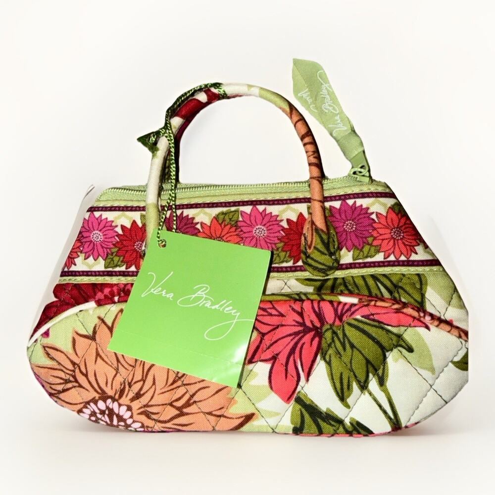 Vera Bradley Mini Tiny Double Handle Bag Hello Dahlia Pattern 7 x 4 x 2"